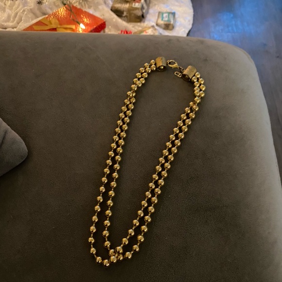 Vintage rare CHR. DIOR 1960 Heavy Gold Tone Necklace - Picture 1 of 6